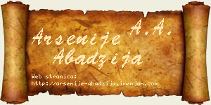 Arsenije Abadžija vizit kartica